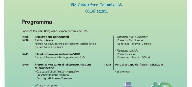 A Roma le premiazioni italiane della SERR 2018, precedute dal lancio di Keep Clean and Run+ A Roma le premiazioni italiane della SERR 2018, precedute dal lancio di Keep Clean and Run+