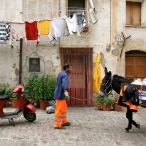 Aboliti i camion della raccolta rifiuti. Al loro posto: asini